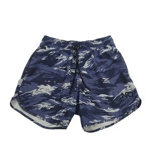 tiger striped camoflauge NFQ athletic lined shorts M blue stripe